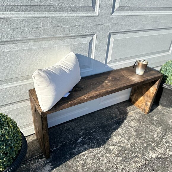 Dark Walnut Solid wood Bench - Picture 1 of 3